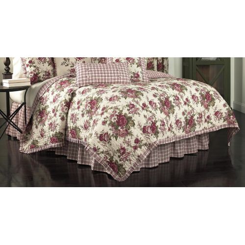  WAVERLY Waverly 14770BEDDKNGTSN Norfolk 104-Inch by 90-Inch Reversible 4 Piece King Quilt Collection, Tea Stain