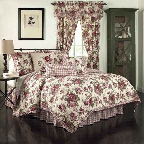  WAVERLY Waverly 14770BEDDKNGTSN Norfolk 104-Inch by 90-Inch Reversible 4 Piece King Quilt Collection, Tea Stain