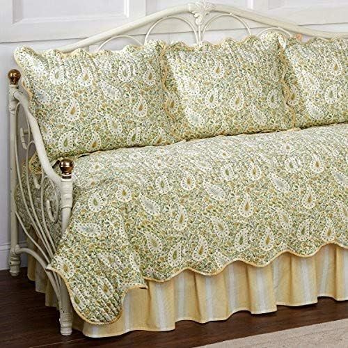  WAVERLY Waverly 15551105X054SPR Paisley Verveine 105-Inch by 54-Inch Daybed Reversible Quilt Set, Spring