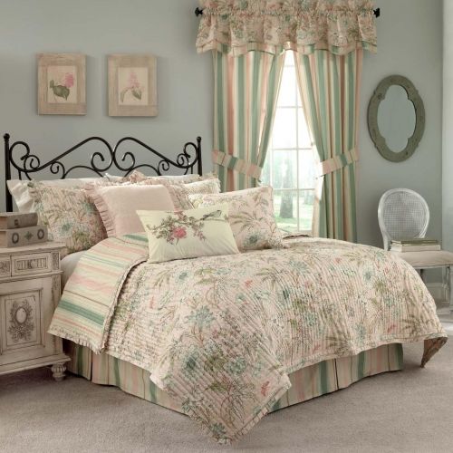  WAVERLY Cape Coral Cotton Quilt Set, Queen