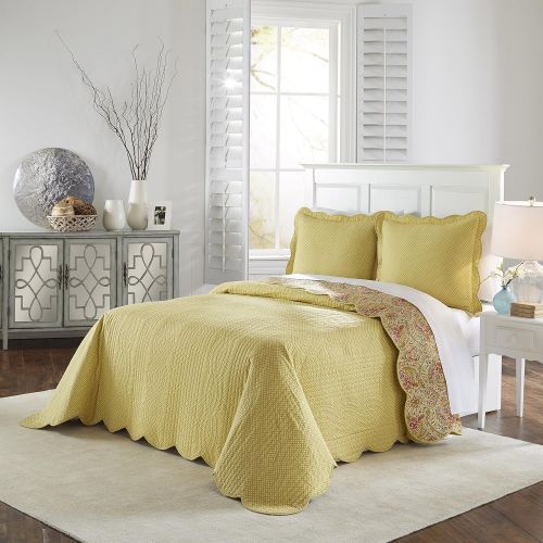  WAVERLY Garden Glory Bedspread Collection, 110x96, Mist