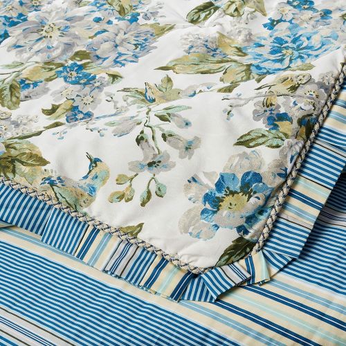  WAVERLY Floral Engagement Bedding Collection, Queen, Porcelain