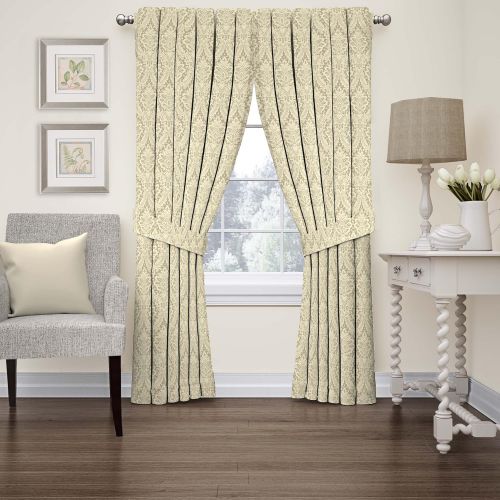  WAVERLY Waverly 15421052084CRF Donnington 52-Inch by 84-Inch Damask Single Window Curtain Panel, Cornflower