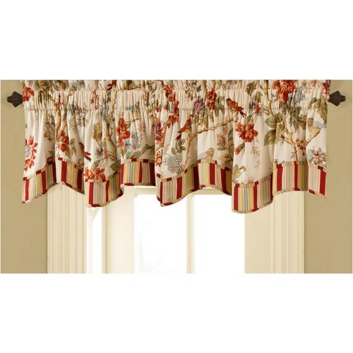  WAVERLY Waverly 11396050X016PPY Charleston Chirp 50-Inch by 16-Inch Window Valance, Papaya