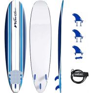 Wavestorm 8ft Classic Surfboard // Foam Wax Free Soft Top Longboard for Adults and Kids of All Levels of Surfing
