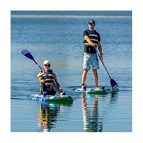  WAVESTORM 9ft6 SUP Kayak Hybrid Stand Up Paddleboard Foam Soft Top SUP for Adults and Kids of All Levels of Paddling Kayak,Blue