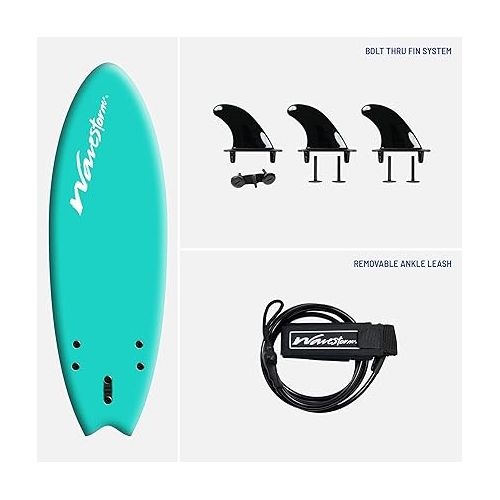  Wavestorm 5’6 Original New Modern Swallowtail Surfboard