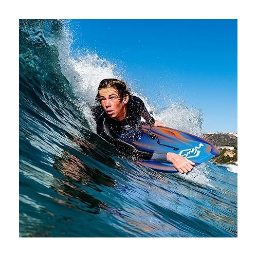  Wavestorm-42.5in Performance Foam Bodyboard with Sector Fin Channel Bottom, Bodyboard for Beginners and All Surfing Levels, Complete 2 Pack Board Set Includes Leash