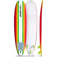 Wavestorm 8ft Surfboard // Foam Wax Free Soft Top Longboard for Adults and Kids of All Levels of Surfing, Multicolor