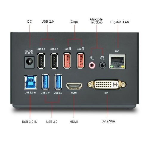  [아마존 핫딜]  [아마존핫딜]WAVLINK USB 3.0 Laptop Dockingstation fuer Notebooks mit Dual HD Video Monitor Display DVI,HDMI,VGA, Gigabit LAN Ethernet,Audio,4xUSB Ports,2 x Ladeanschluss fuer PC