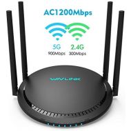 WAVLINK AC1200 WiFi Router Dual Band Wireless Internet Router,High Speed Wireless Router with 4x5dBi High-Gain Antennas for Online Game & HD Video,Provide More Reliable WiFi Connections an