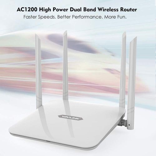  WiFi Router WAVLINK High Power Wireless Wi-Fi Router AC1200 Dual Band(5GHz+2.4Gz) Gigabit Wireless Internet Router,Long Range Coverage by 4 High-Performance Antennas