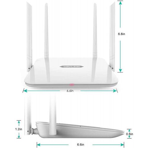  WiFi Router WAVLINK High Power Wireless Wi-Fi Router AC1200 Dual Band(5GHz+2.4Gz) Gigabit Wireless Internet Router,Long Range Coverage by 4 High-Performance Antennas