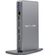 WAVLINK USB 3.0 & USB C Ultra HD5K Universal Docking Station, Dual 4K Video Display with 2xDisplay Port, 2xHDMI, Gigabit Ethernet,4 USB 3.0 Port, 2 Type C-PD Function Not Supporte