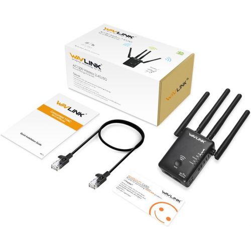  WAVLINK AC1200 WiFi Range ExtenderAccess PointWireless Router Dual Band with 4 High Gain External Antennas WPS Protection-Black