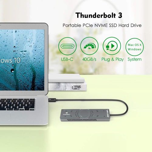  WAVLINK Wavlink 500G USB C Thunderbolt 3 to NVME SSD Enclosure with Intel certificated Portable External Solid Disk Drive