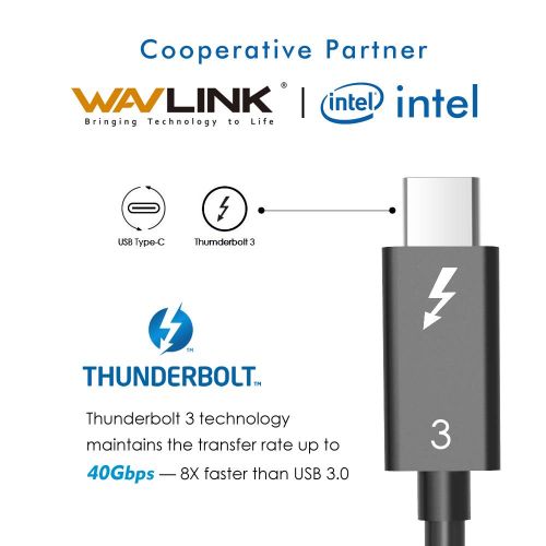 WAVLINK Wavlink 500G USB C Thunderbolt 3 to NVME SSD Enclosure with Intel certificated Portable External Solid Disk Drive