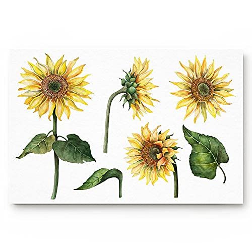  WAXB Doormats Kitchen Sterilizer with Sunflower Design for Modern Outlet Toilet for Decorating The Living Room Bathroom Living Room Kitchen Bedroom Home Decor Gift 40X60 cm