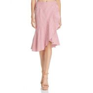 WAYF Naples Ruffled Striped Faux-Wrap Skirt