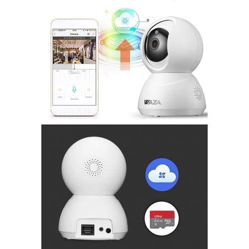  WAZA SC03 1080p Home Camera, Indoor IP Security Surveillance System Night Vision HomeOffice  BabyNanny  Pet Monitor iOS, Android AppSupport Amazon EchoGoogle Home