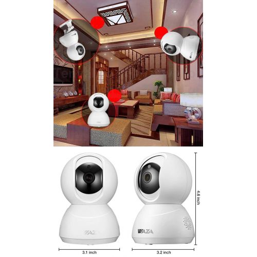  WAZA SC03 1080p Home Camera, Indoor IP Security Surveillance System Night Vision HomeOffice  BabyNanny  Pet Monitor iOS, Android AppSupport Amazon EchoGoogle Home