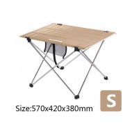 WBBZD Folding Table, Barbecue Picnic Table Outdoor Camping Aluminum Folding Table and Chair Set Outdoor Table and Chair Folding Portable (Color : Beige, Size : S)