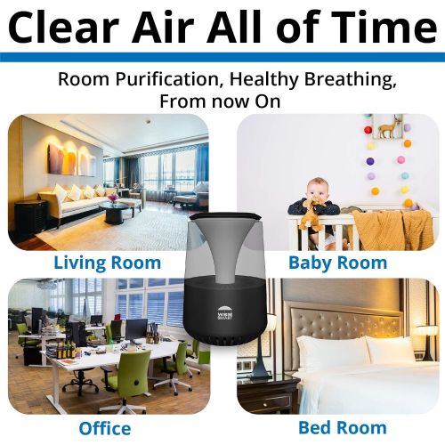  WBM Smart Hepa Air Purifier with Bluetooth Speaker, Black