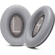 WC Wicked Cushions Upgraded Replacement Ear Pads for Bose QC35 & QC35ii (QuietComfort 35) Headphones & More - Softer Leather, Luxurious Memory Foam, Added Thickness, Extra Durability | Silver