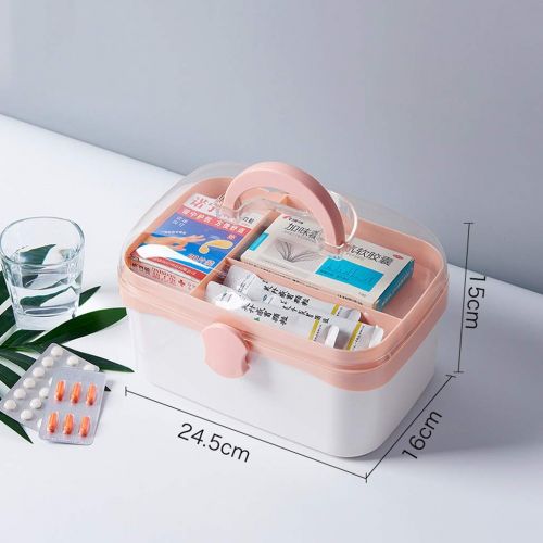  WCJ Household Simple Medicine Box Medicine Storage Box Portable Pink Medical Box (Size : S)