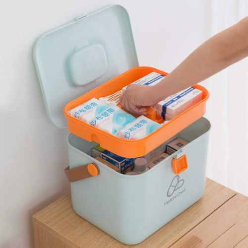  WCJ Nordic Style Medicine Box Household Medicine Box Large Capacity Multi-Layer Drug Storage Box First Aid Kit (Size : L)