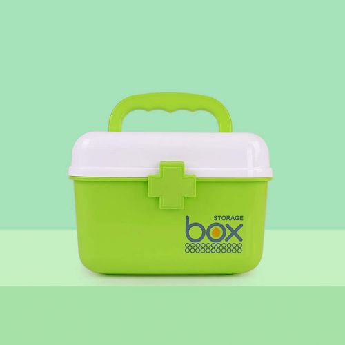  WCJ Green Household Medicine Box First Aid Small Medicine Box Family Medical Box Medicine Storage Box Portable Portable Children Medicine Box (Size : S)