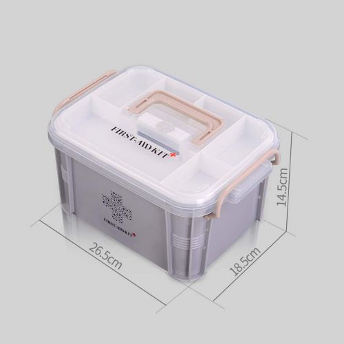  WCJ Simple Gray Household Medicine Box First Aid Small Medicine Box Family Medical Box Medicine Storage Box Portable Portable Children Medicine Box (Size : S)