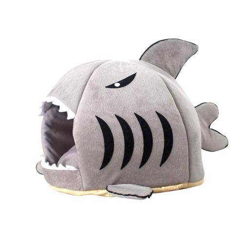  WCJ Gray Shark Shape Pet Nest Four Seasons Universal Winter Warm Kennel Pet Supplies