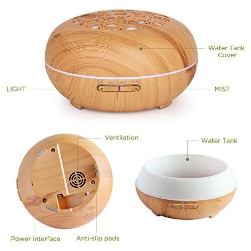  [아마존베스트]WD&CD Aroma Diffuser Humidifier 550 ml with Remote Control