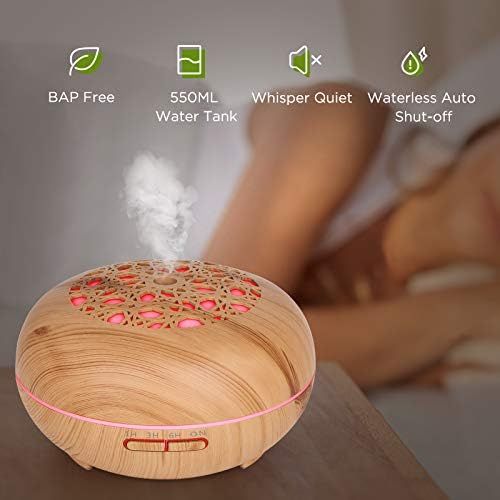  [아마존베스트]WD&CD Aroma Diffuser Humidifier 550 ml with Remote Control