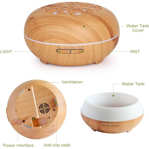  [아마존베스트]WD&CD Aroma Diffuser Humidifier 550 ml with Remote Control