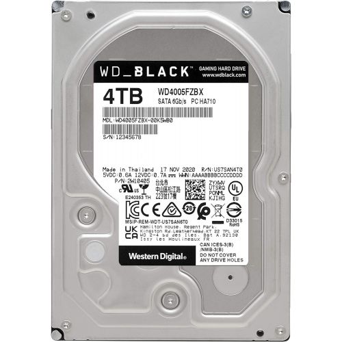 WD_BLACK Western Digital 4TB WD Black Performance Internal Hard Drive HDD - 7200 RPM, SATA 6 Gb/s, 256 MB Cache, 3.5 - WD4005FZBX