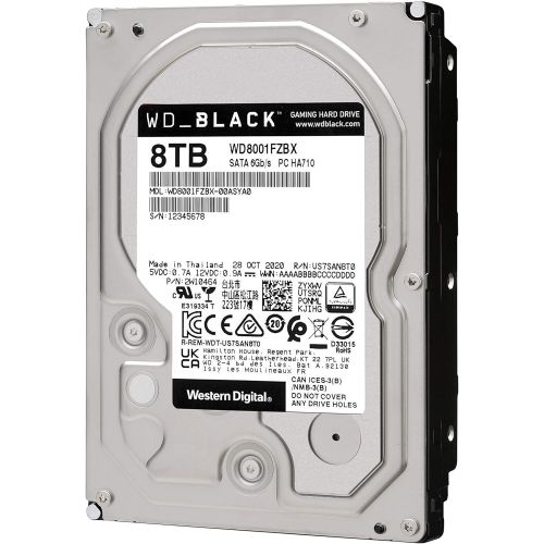  WD_BLACK Western Digital 8TB WD Black Performance Internal Hard Drive HDD - 7200 RPM, SATA 6 Gb/s, 256 MB Cache, 3.5 - WD8001FZBX