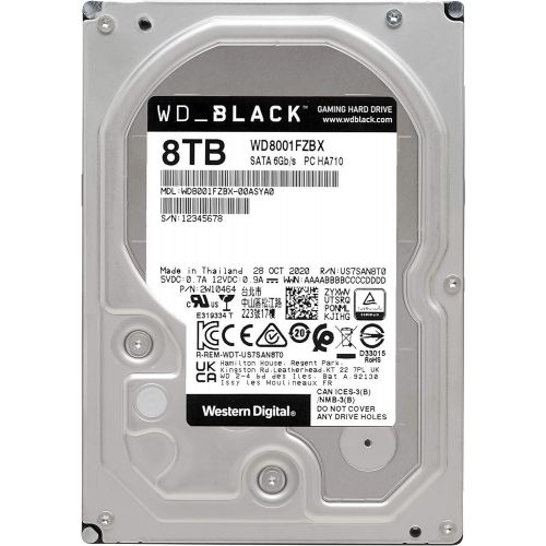  WD_BLACK Western Digital 8TB WD Black Performance Internal Hard Drive HDD - 7200 RPM, SATA 6 Gb/s, 256 MB Cache, 3.5 - WD8001FZBX