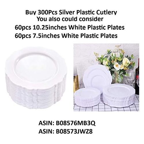  WDF-300 Pieces Gold Plastic Silverware- Disposable Flatware -Heavyweight Plastic Cutlery- Includes 100 Forks, 100 Spoons, 100 Knives