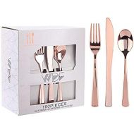 160 Piece Rose Gold Heavyweight Disposable Cutlery Set - Plastic Silverware Flatware - Includes 80 Forks, 40 Spoons, 40 Knives - WDF (Rose Gold Cutlery)