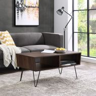 WE Furniture AZF42CROCTDW Coffee Table 42 L x 20 W x 18 H Dark Walnut