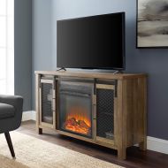 WE Furniture AZ48FPSMDRO Fireplace TV Stand 48 Rustic Oak