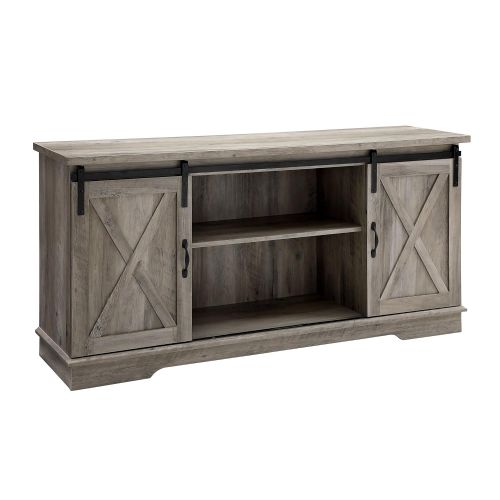  WE Furniture AZ58SBDGW TV Stand 58 Grey Wash