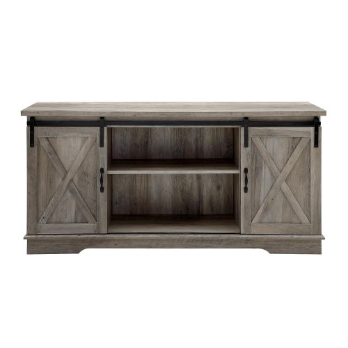  WE Furniture AZ58SBDGW TV Stand 58 Grey Wash