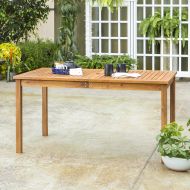 WE Furniture AZWSDTBR Outdoor Dining Table, 60, Brown