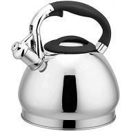 WECDS 3L Kettle Induction Gas Stove Camping Stainless Steel Gas Whistling Kettle Tea Kettle, with Heat Resistant Handle and Turn Over Nozzle, Such As Electric Ceramic Stoves, Halogen Lam