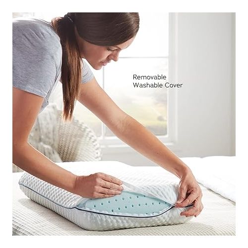  WEEKENDER Gel Memory Foam Pillow - Queen Size - 2-Pack - Medium Plush Feel - Neck & Shoulder Support - For Back, Side, & Stomach Sleepers - Home, Hotel, & Hospital Essentials