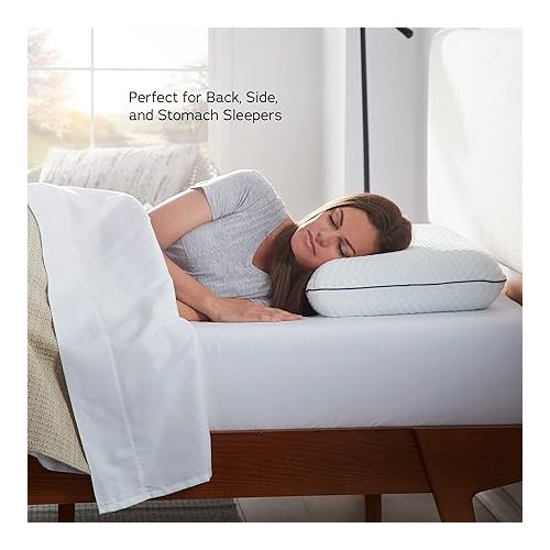  WEEKENDER Gel Memory Foam Pillow - Queen Size - 2-Pack - Medium Plush Feel - Neck & Shoulder Support - For Back, Side, & Stomach Sleepers - Home, Hotel, & Hospital Essentials