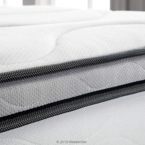  WEEKENDER 10 Inch Hybrid Mattress - Memory Foam and Motion Isolating Springs - Medium-Firm - 10-Year Warranty - Queen